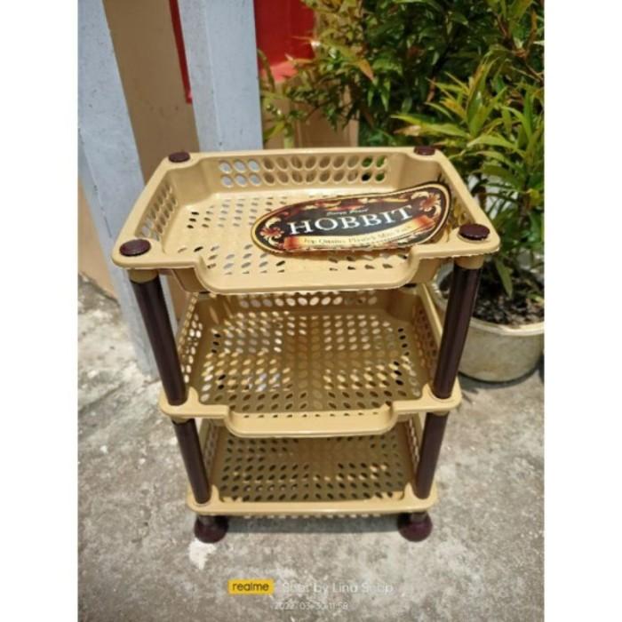 [HOBBIT]RAK PLASTIK 3 SUSUN RAK KOSMETIK RAK DAPUR RAK BAWANG RAK MINI