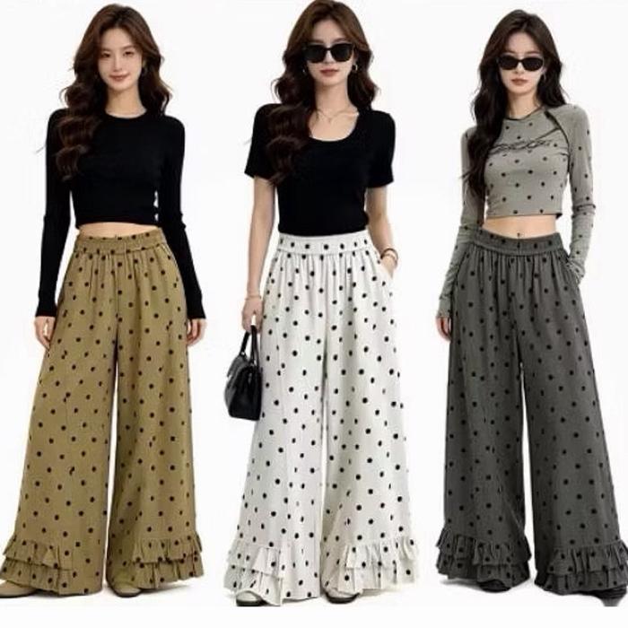 BY A&K MOANA PANTS CELANA BALON KRIWIL POLKA TAG LABEL COTTON PREMIUM