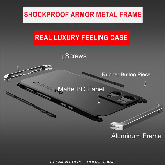 Shockproof Armor Metal Case For OPPO Reno 7 Pro Case Luxury Aluminum