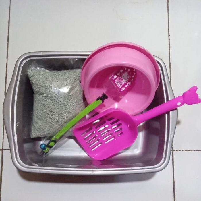 bak pasir, skop, tempat makan, pasir zeolit, kalung