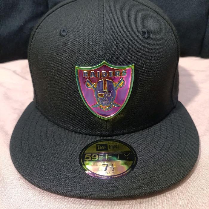 Topi New Era Raiders Metal Logo Rainbow Size 7½ True Size BARU 100% ORIGINAL