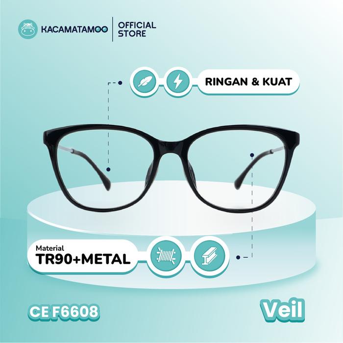 KACAMATAMOO Frame Kacamata Wanita Cat Eye VEIL CE F6608