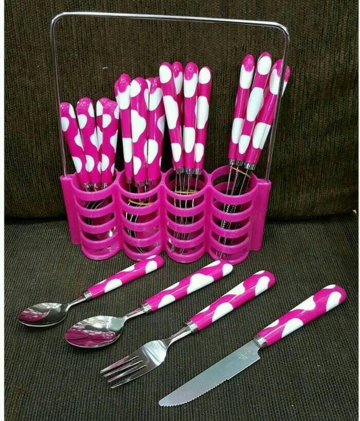 Sendok makan set polkadot isi 36