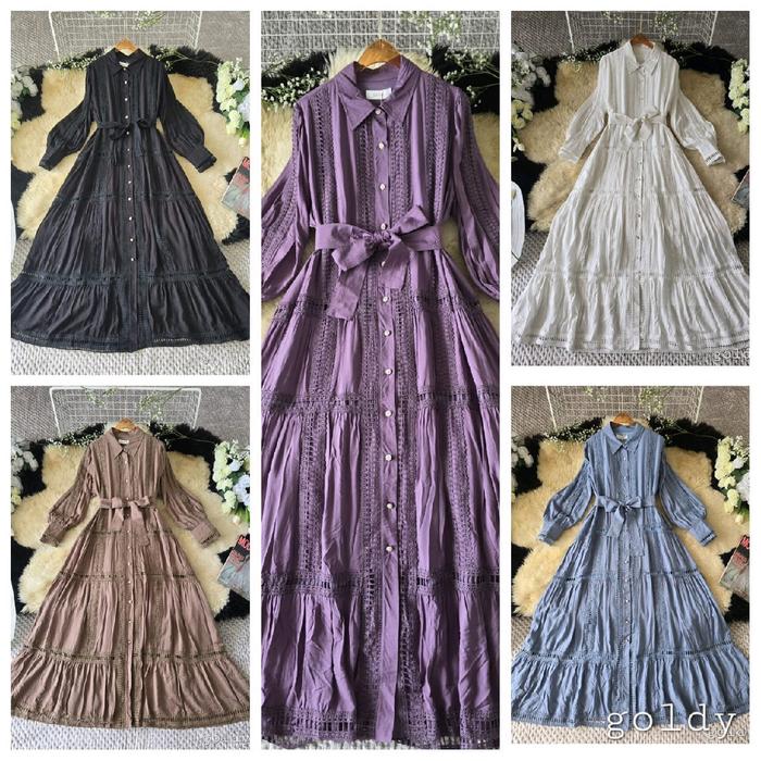 Gamis import Zimmerman Maxi Mewah Muslim Dewasa Pesta Remaja Katun Kondangan Renda Nyaman Dress Gaun