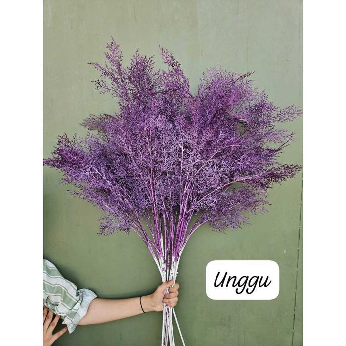 Daun Cemara Asparagus Tangkai Panjang/ Artificial Smoke Bush