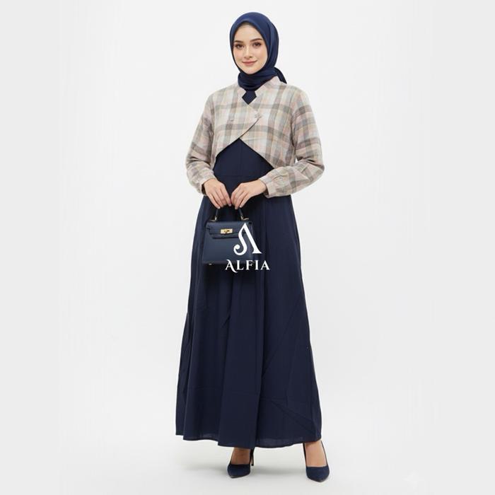 ALFIA - Gamis Set Outer Katun Triset Inner dan Outer