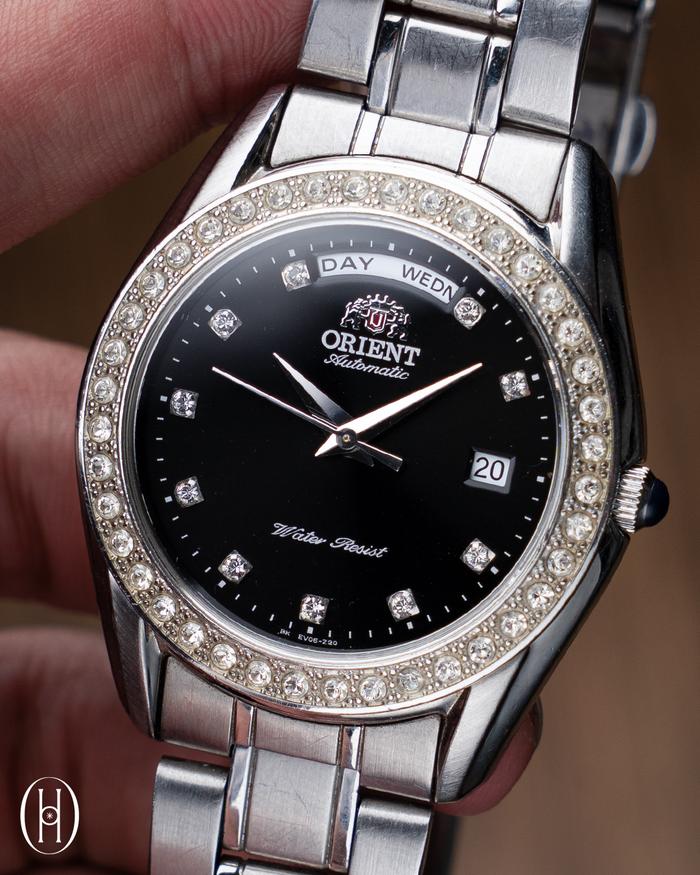 Rare orient president black dial automatic diamond bezel and indeces all original with box