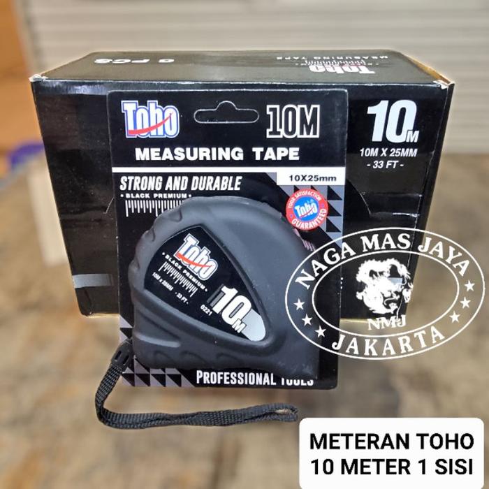 METERAN TOHO 10 METER BLACK PREMIUM / METERAN TOHO 10M / ALAT UKUR PLAT TOHO 10METER BLACK PREMIUM
