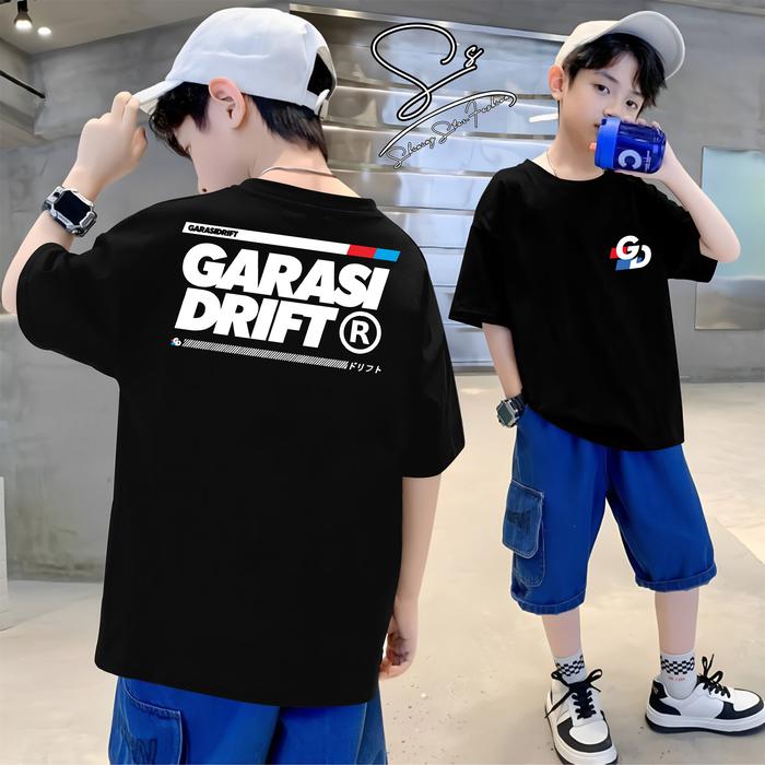 KAOS BAJU ANAK  T-SHIRT RACING GARASI DRIFT LOGO KAOS DISTRO OTOMOTIF PRIA WANITA