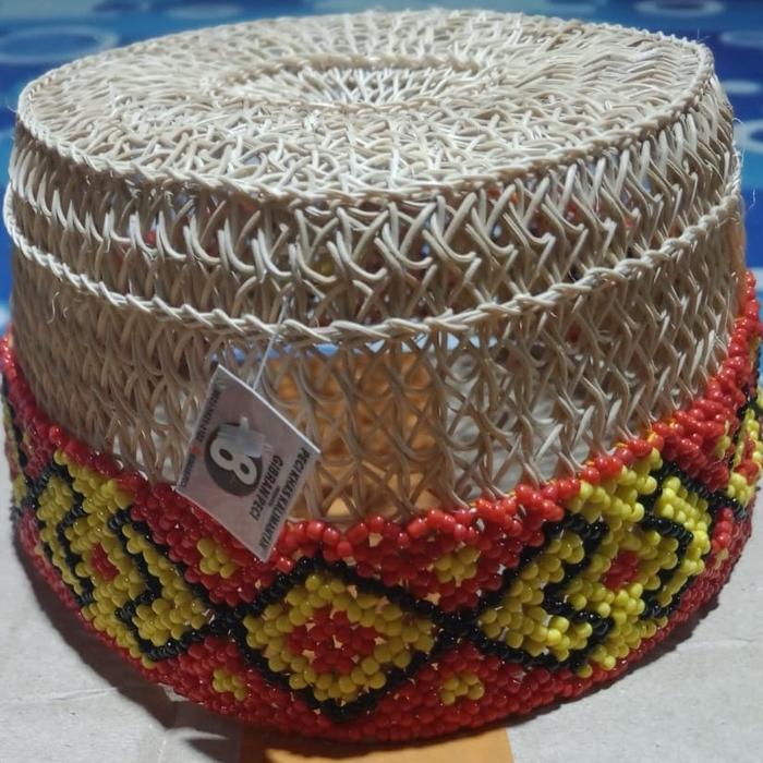 Peci / Kopiah Rotan Manik Asli Dayak Kalimantan