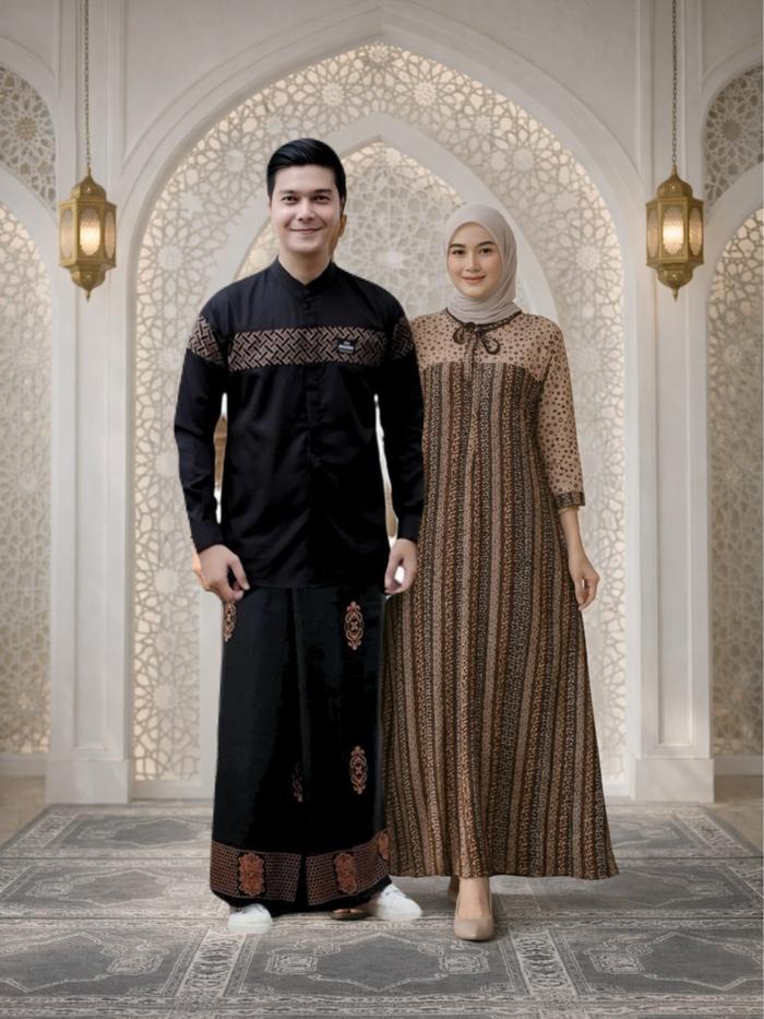 Set Sarko Gamis Nabila Viral Spesial Ramadhan Setelan Sarung Koko Dan Gamis Wanita Couple Bahan Katu