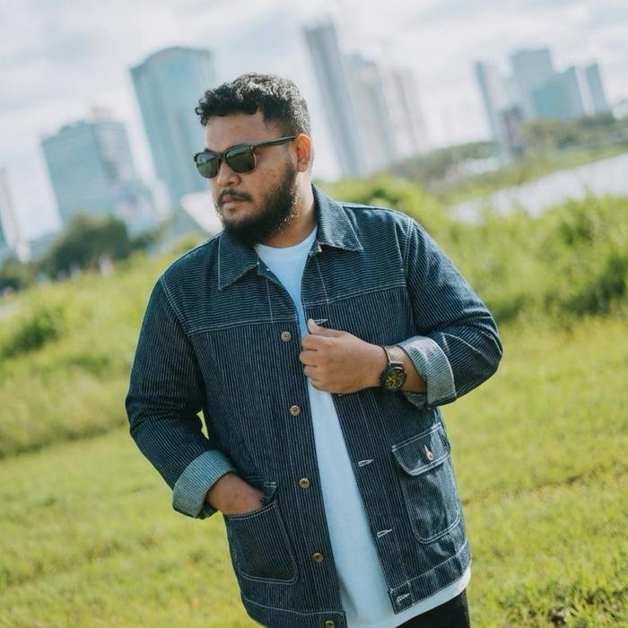 Fatgoods jaket denim wabash navy cotton denim