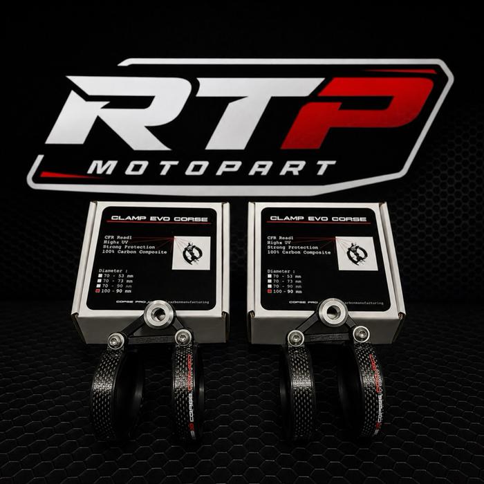RTP Motopart,Clamp Klem Knalpot Corse Project Evo Doble Carbon Diameter 60-65 mm Universal All Silin