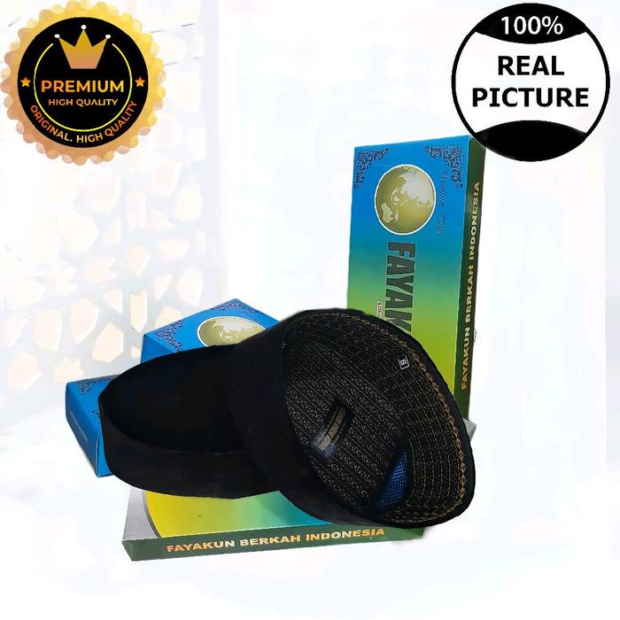 Songkok Original Hitam Polos Ac no 3 s/d 12.  Peci Motif Topi Putih Dewasa Anak Muslim Nyaman Standa