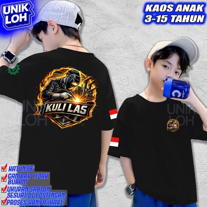 KAOS ANAK KULI LAS BAJU WELDING LAS KECE KEREN KAOS DISTRO PREMIUM TSHIRT BISA COD