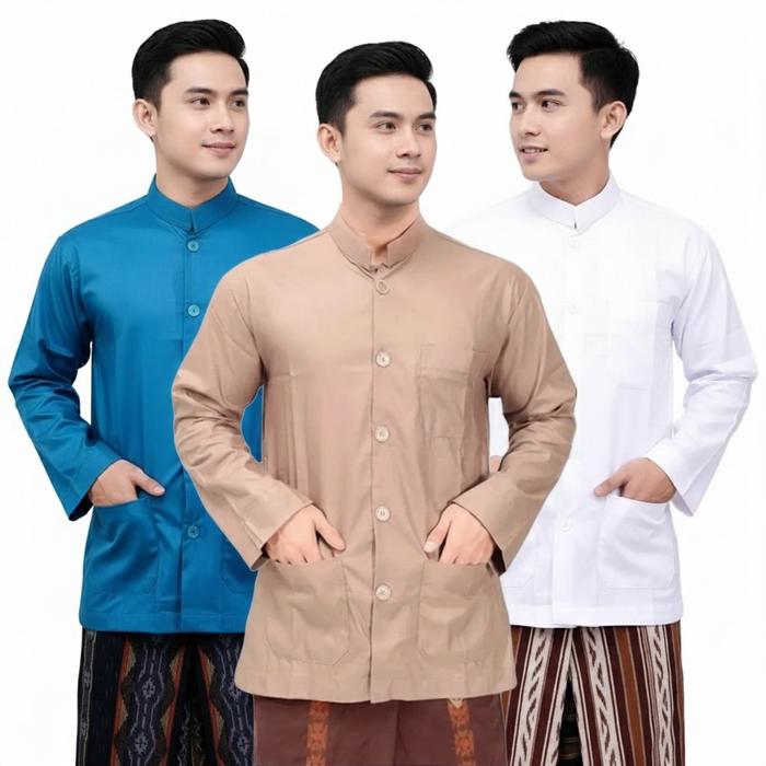 Baju Koko Pria Polos Karisma Matt Toyobo Premium Lengan Panjang Mewah Elegan Terbaru Lebaran 2026 Mo