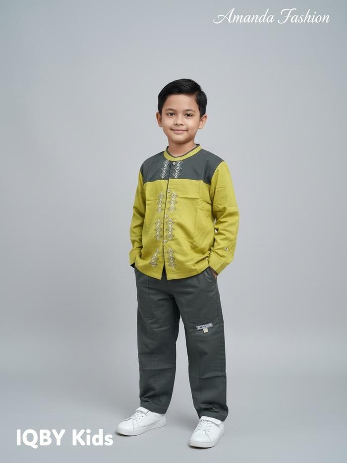 Koko Iqby Panjang Katun Twill Premium 8-15 (BORDIR DAN KOMBINASI RANDOM) gamis anak