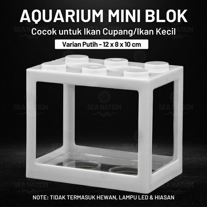 Soliter Tank Mini Akrilik Balok Susun Aquarium Tempat Kandang Block Kecil Akuarium Ikan Hias Guppy C