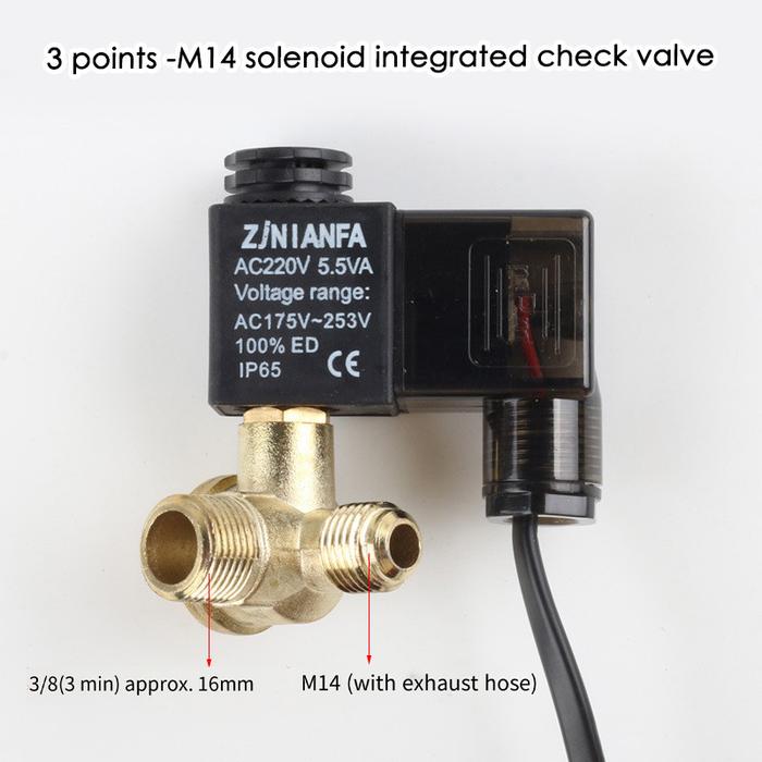 Paket Katup Selenoid + Check Valve Kompresor Oiless Type 3/8-M14 1hp