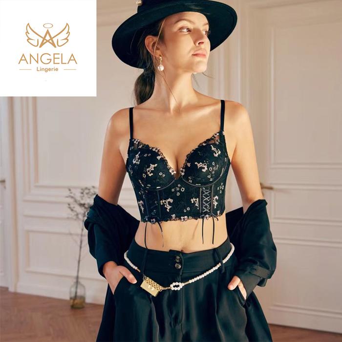 Bra BH Tank Top Camisole Push Up Set Tanpa Kawat Celana Dalam Wanita Bikini Sport Beha Lingerie Kore