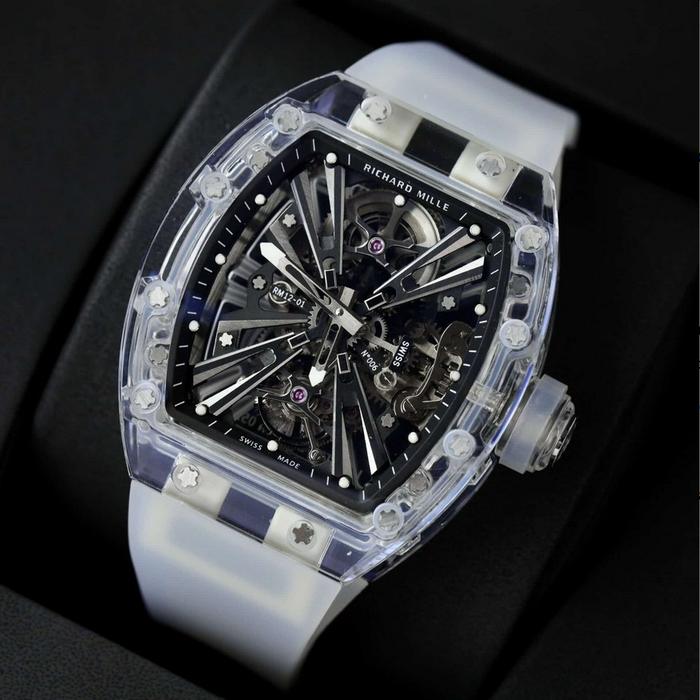 RM 12 JAM TANGAN TRANSPARAN SHAPIRE CASE SOFT RUBBER STRAP 42MM