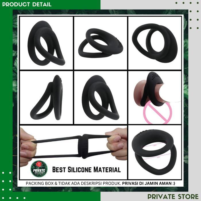 ready Cock Ring Double Hole Premium - Cincin Alat Penjepit Vital Pria Bahan Silicone Rubber Karet Si