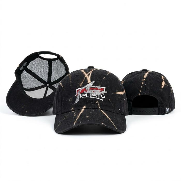 Rusty Topi Baseball Hitam dengan Desain Unik dan Logo Rusty yang Menarik