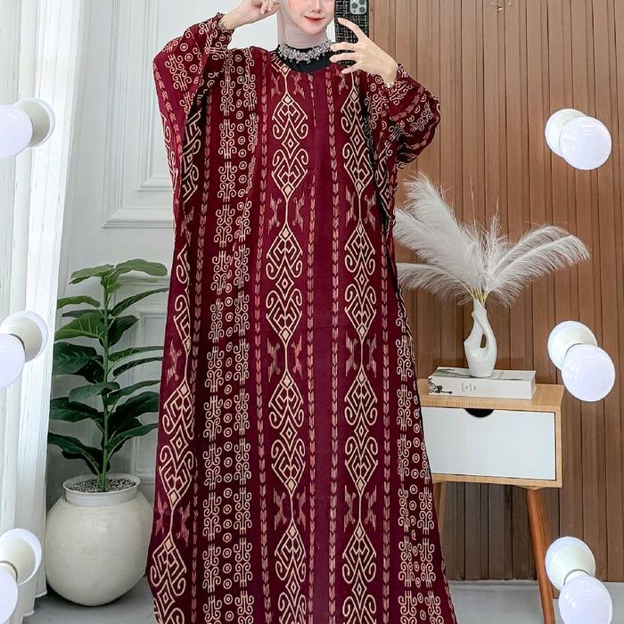 Daster Gamis Kaftan Denna Jumbo Rayon Premium Tebal Adem Nyaman Bumil Busui Friendly Dress Wanita De