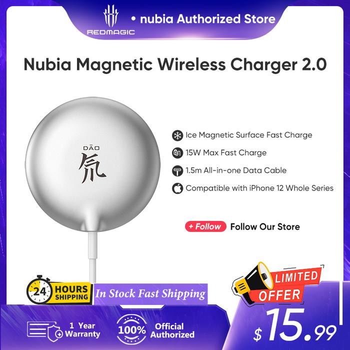Nubia Magnetic Wireless Charger 2.0 15W Quick Charger With 1.5m Cable
