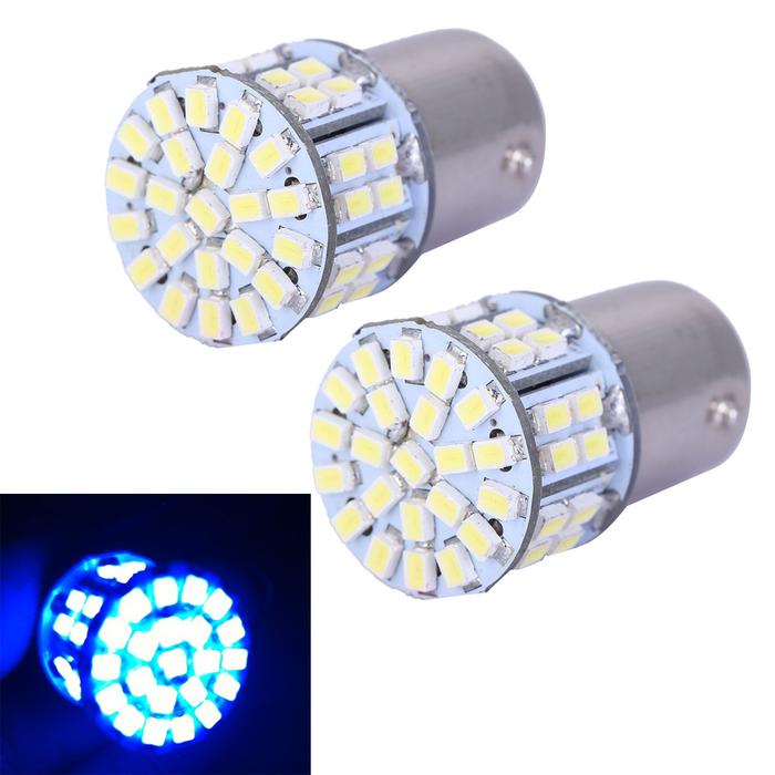 2 Pcs Red/White/Blue 12V 3W BAY15D 50 SMD 1157 1206 LED Light Car
