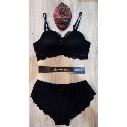 TERBARU BRA SET + CD SEGITIGA HITAM,BRA SET BANDUNG,LINGERIE,BRA SET FULL RENDA,BRA + CD,BRA SET
