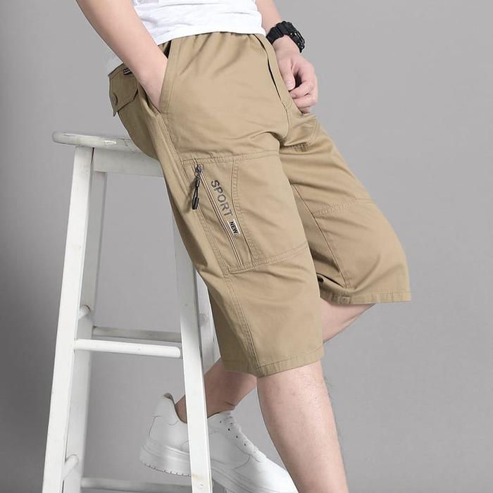 Celana Sirwal Cargo Premium 3/4 pria dewasa Shorts Nyaman Kantong Casual celana casual ultras celana