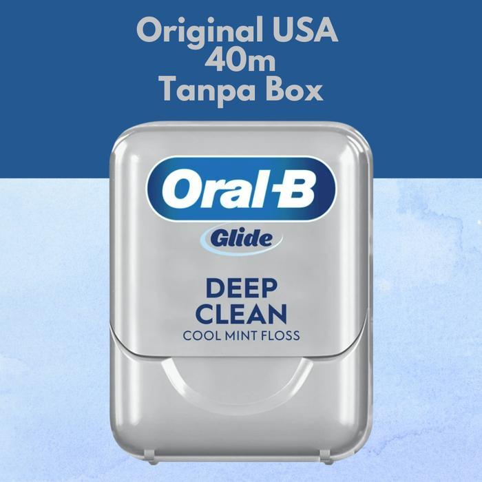 ORAL-B GLIDE PRO-HEALTH DEEP CLEAN DENTAL FLOSS COOL MINT 40M TANPA BOX SERAT MIKRO TEKSTUR UNTUK PE