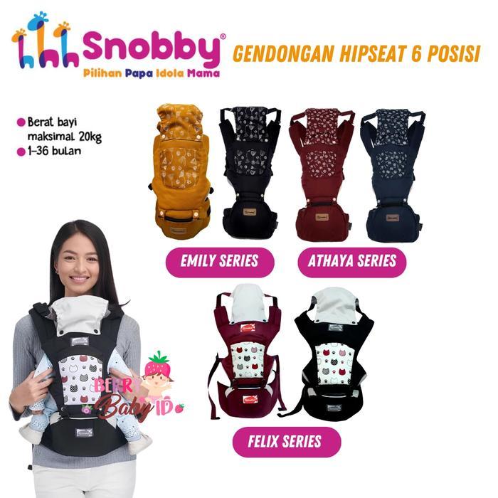 TERLARIS SNOBBY GENDONGAN DEPAN BAYI HIPSEAT SAKU 6 POSISI 1-36 BULAN