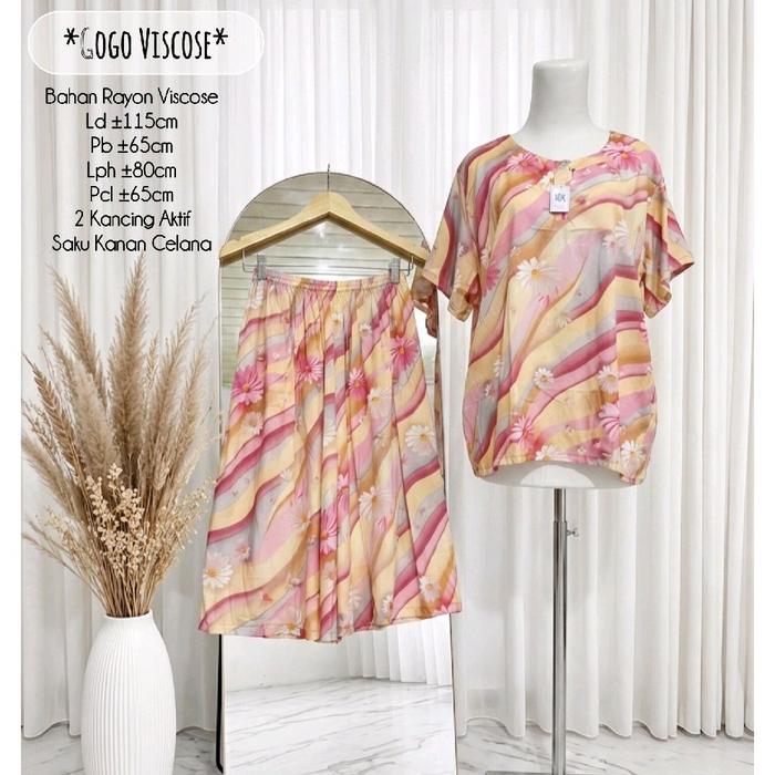 DKB_Set Gogo Jumbo || Gogo Viscose || Setelan Pendek || Busui || Santung