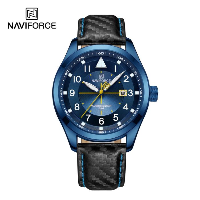New Navi Force Original Jam Tangan Pria Analog Tahan Air Quartz Movement NF 8022 BE/BE Jam Tangan Mo