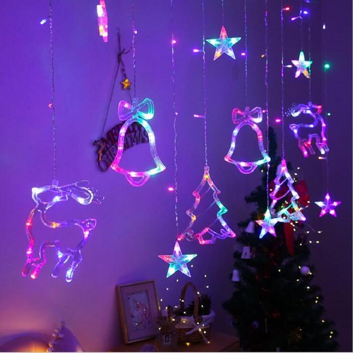 Christmas tree deer bells string lights 220V 110V Garland String
