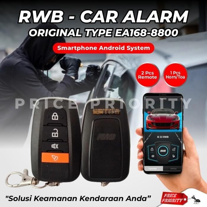 Alarm Mobil RWB Remote Premium Android RBT8800 Anti Maling Car Alarm Security Fullset Universal