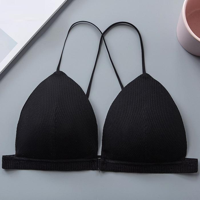 266 Bra Kancing Depan Tanpa Kawat Wanita Beha Perempuan Cup A AB B Front Open Kait Dinas Seksi Sexy 