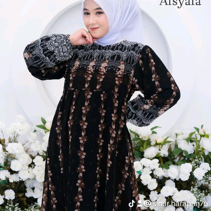 Gamis Sruti Baby Doll Premium, Enak Dipakai Sehari-hari, Lingkar Dada 100cm, Panjang Lengan 58cm, Pa
