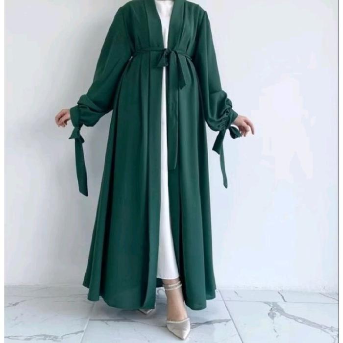 Syahara Long Cardigan crinkle air flow premium/Other tangan balon variasi tali dilengkapi sabuk terp