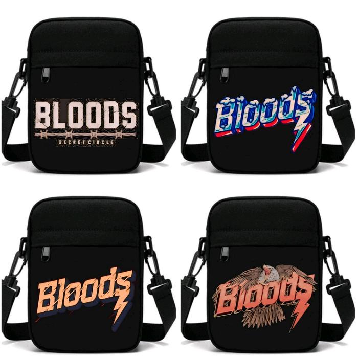 Tas Selempang Hitam Bloods Distro Bahan 100% Kanvas Cordura / Tas Selempang Mini Bloods / Sling Bag 