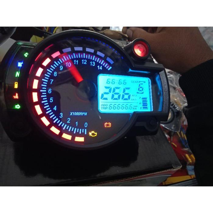 SPIDOMETER DIGITAL MODEL KOSO RX2 RX2N SET SOKET DAN SENSOR KECEPATAN PNP UNIVERSAL SEGALA MOTOR