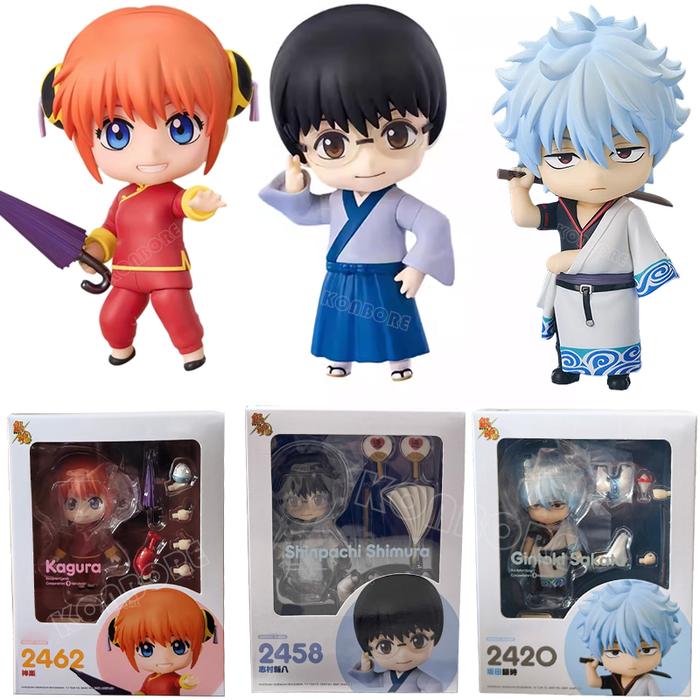 #2462 Kagura Anime Figure Shimura #2458 Shinpachi Action Figure #2420 Gintama Sakata Gintoki Figurin