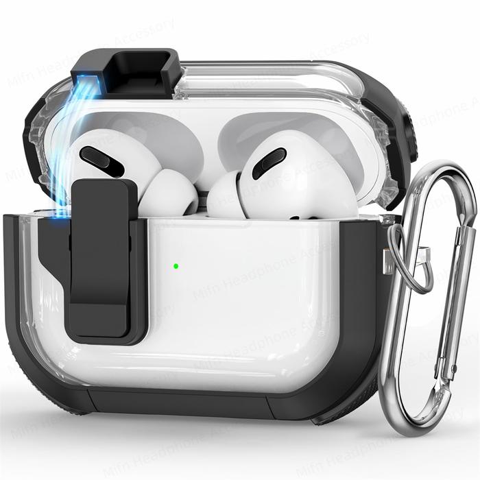 New For Airpods Pro (2nd/1st Gen, 2023/2022/2019) Case Switch transparent headphone case with keycha