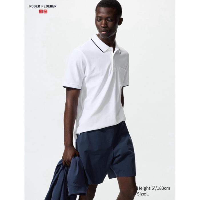 Men T Shirt Polo Roger Federer Uniqlo Dry Ex
