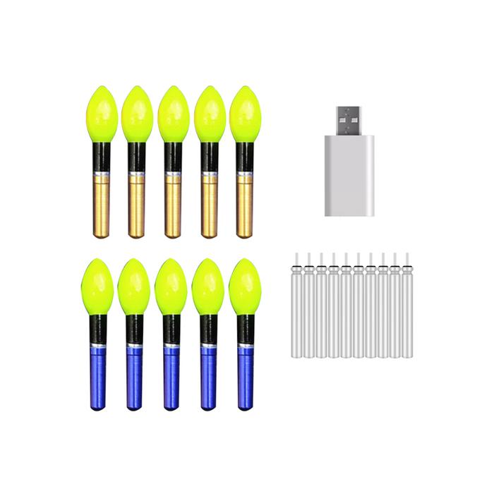 10pcs/lot Light Stick With 10 Rechargeable CR322 CR425 Battery Atractor Lamp Night Fishing Lightstic