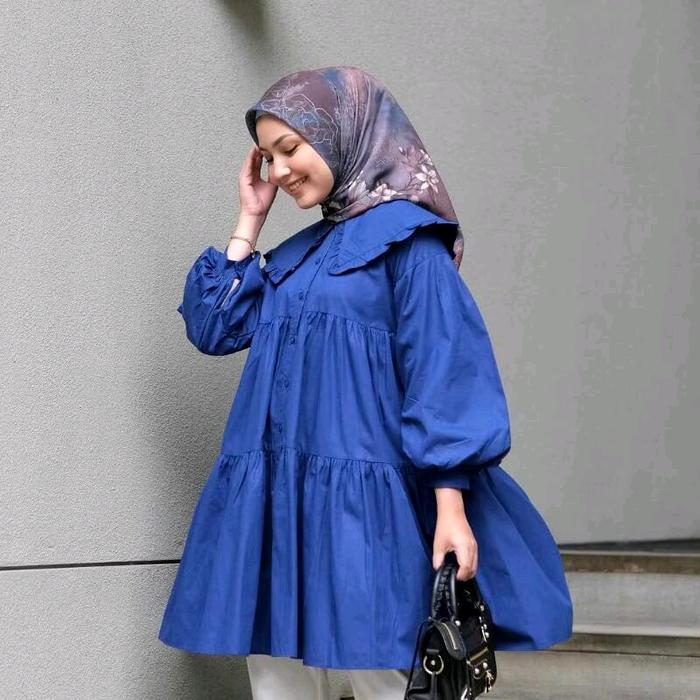 KIRANA TUNIC - Tunik Polos Lengan Panjang Tunik Polos Bisa Jumbo Lengan Balon Muslim Toyobo Katun Ca