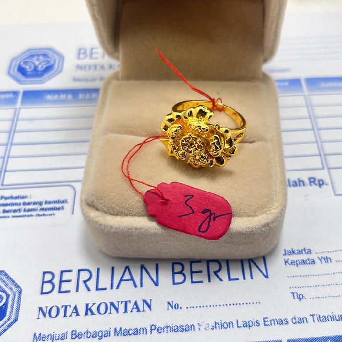 Cincin dubai emas muda bunga kendari 3 gr Rings terbaru