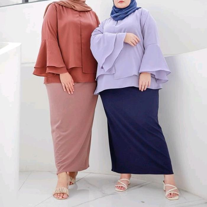 Rok Span Panjang Superjumbo Scuba Premium Grade-A Bahan Tebal Elastis Ukuran Bigsize Plussize Lingka